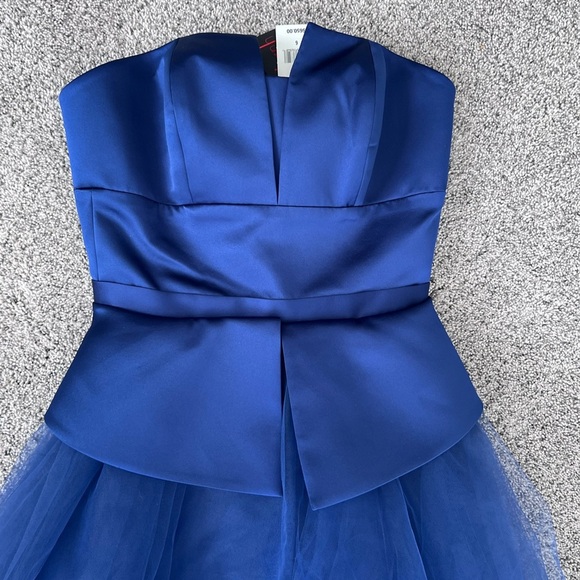 NWT! $650 Nha Khanh Navy Blue Strapless Tulle Dress Size 6 Party Wedding Prom - Picture 2 of 14